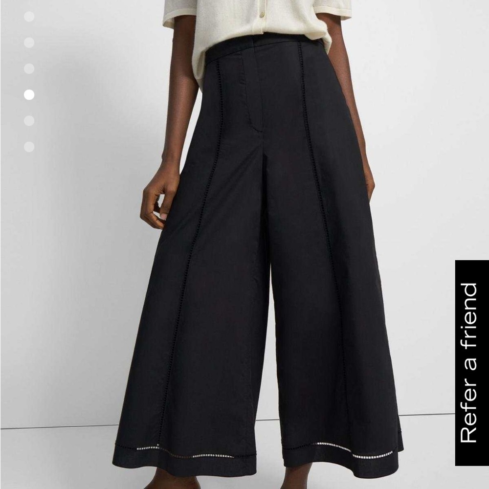 Theory black ladder eyelet cropped pant - Picture 2 of 5